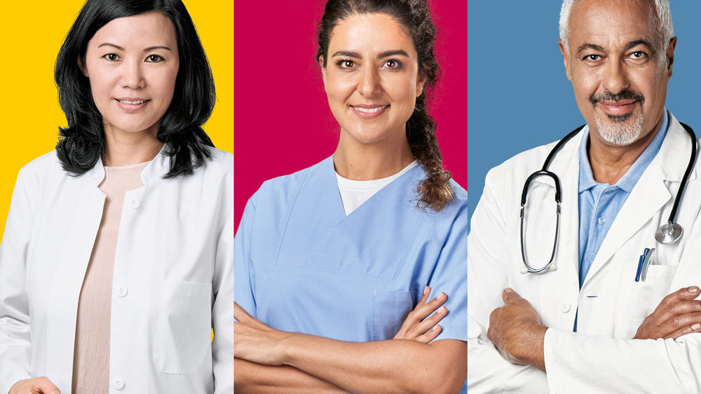 En farmaceut, en sjuksköterska och en läkare