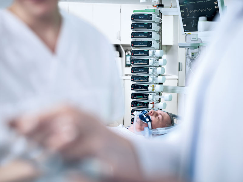 Patient på intensivvårdsavdelning