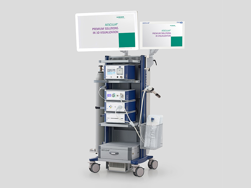 Endoskopistapel med visuella system, insufflations, sug- och spolutrustning